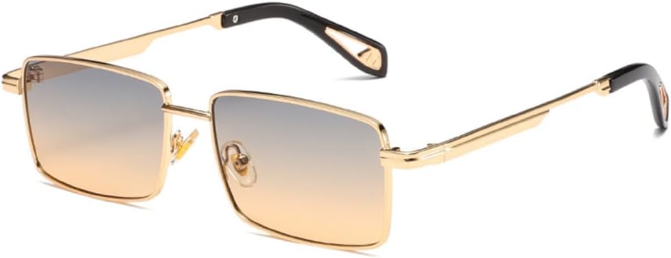 

Прямоугольные солнцезащитные очки для женщин, винтажные металлические солнцезащитные очки для мужчин, ретро узкие солнцезащитные очки с защитой от УФ-излучения UV400 HDUBFY, C7