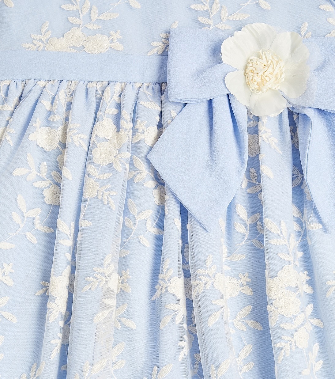 Платье из вышитого шифона и тюля Patachou, Blue Porcelain — фото 3