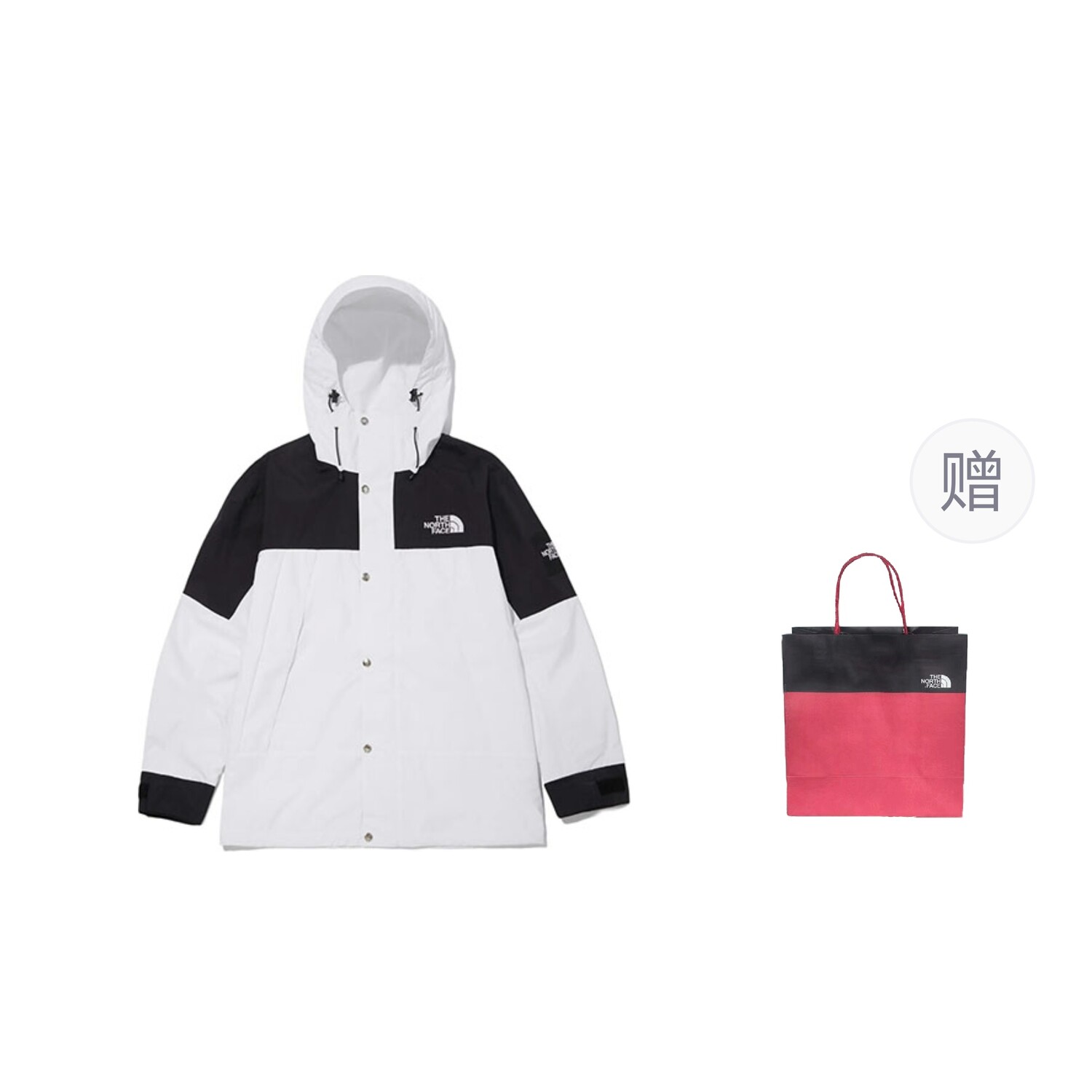 

Ветровка куртка унисекс белый + подарочный пакет The North Face