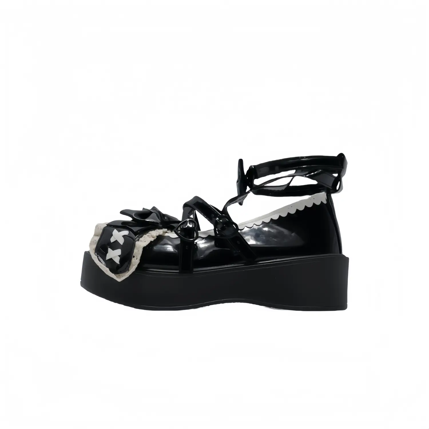 

Детские кожаные туфли с высоким берцем для подростков Neon, черный