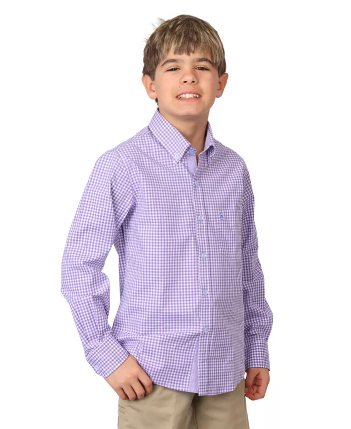 

Рубашка с длинным рукавом Big Boys Signature Gingham Tailorbyrd, фиолетовый