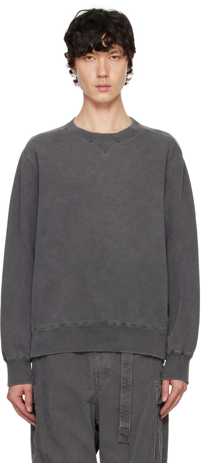 

Серый хлопковый трикотажный свитшот Garment Dye sacai