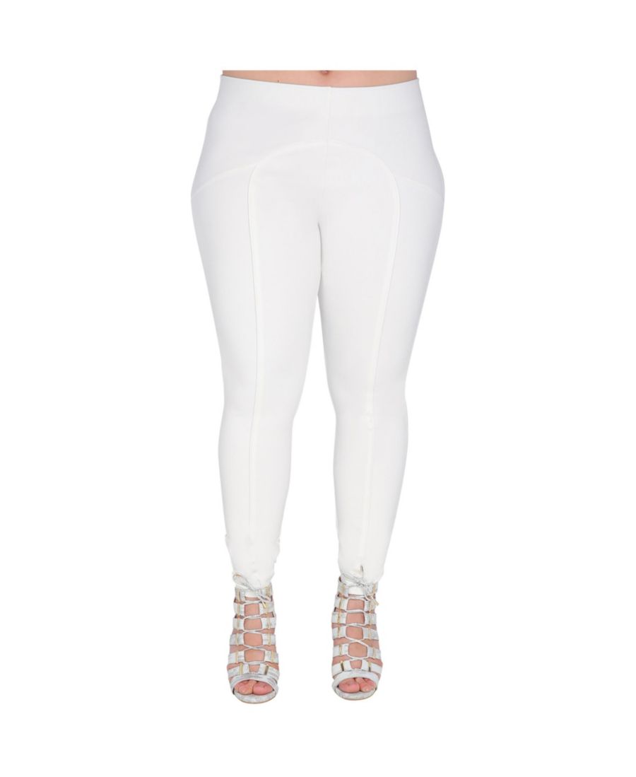 

Узкие леггинсы из эластичного трикотажа цвета слоновой кости больших размеров Standards & Practices, Ivory