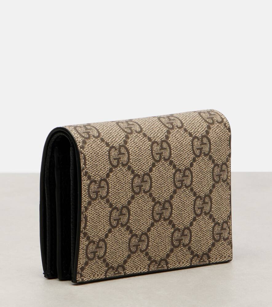 Миниатюрный кожаный кошелёк Double G Gucci, Black/Beige Ebony — фото 3