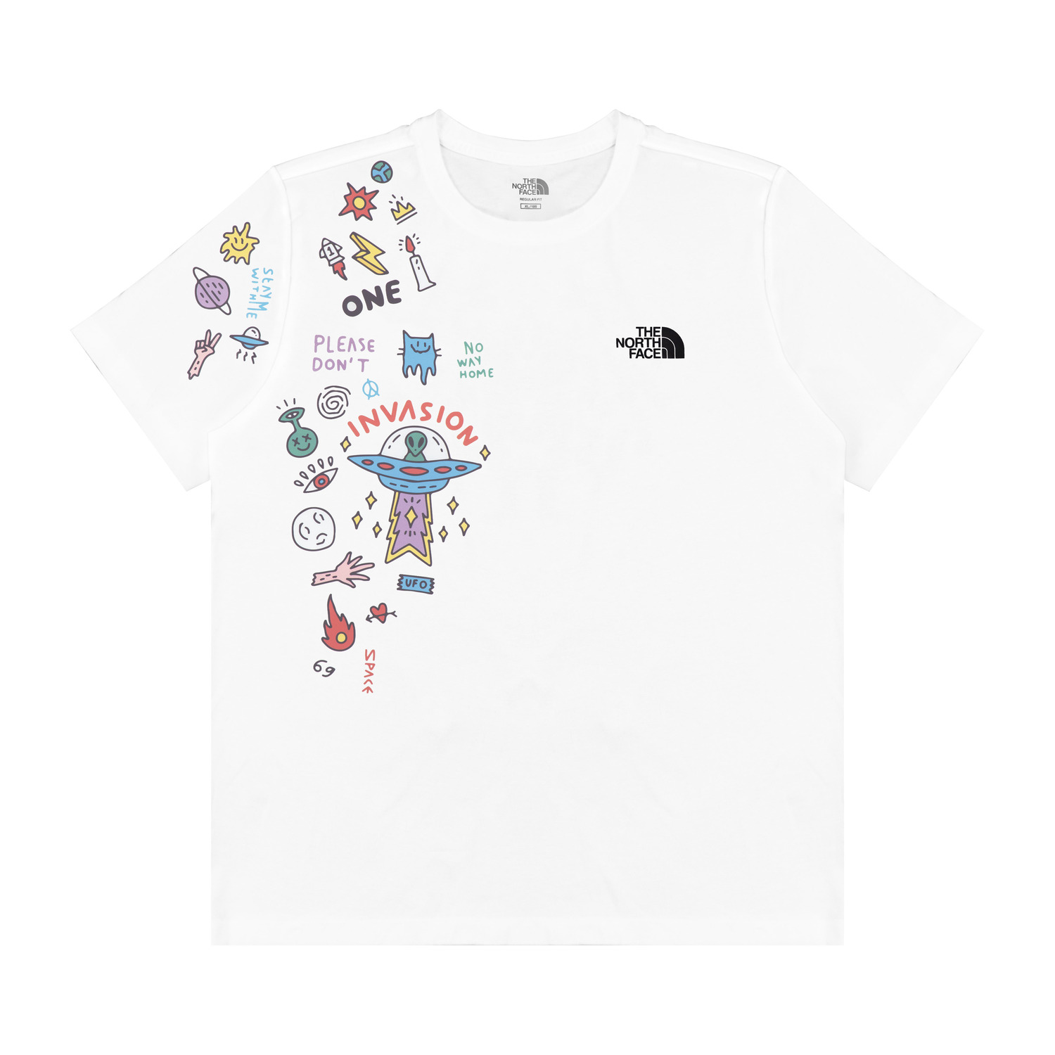 

Футболка Casual с американским принтом, Unisex THE NORTH FACE, белый