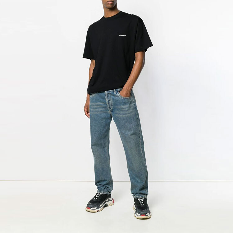 Футболка мужская Balenciaga Small Logo Print, черный — фото 3