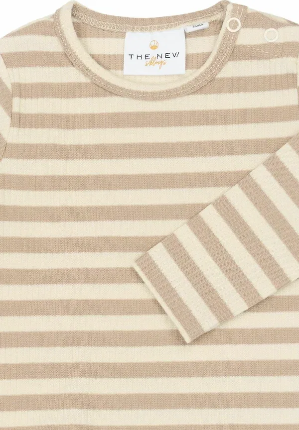 Футболка с длинным рукавом The New Siblings, humus striped, полосатый цвет хаки — фото 3