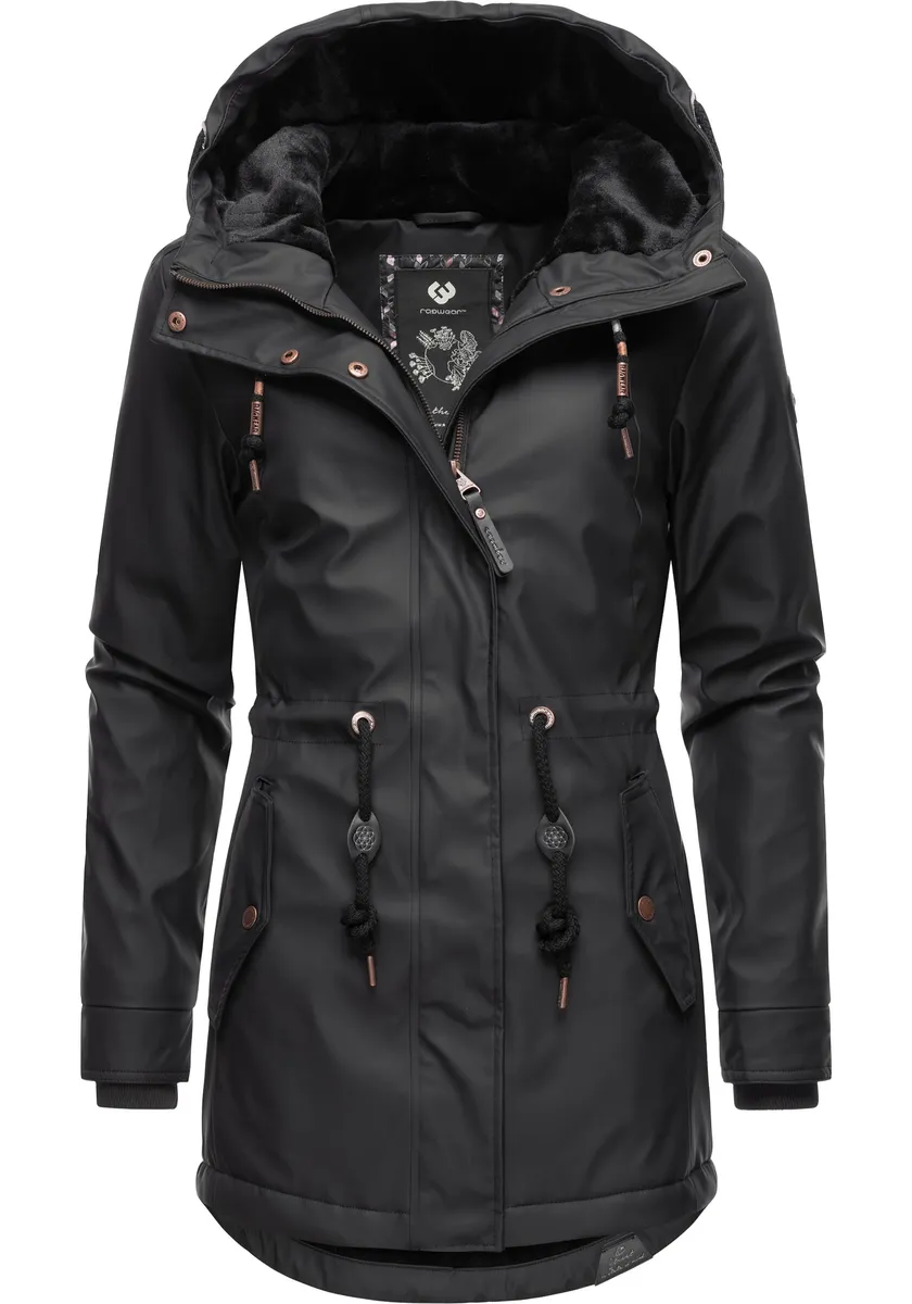 

Плащ Ragwear "Monadis Rainy Intl.", модная непромокаемая парка с уютной внутренней подкладкой, черный