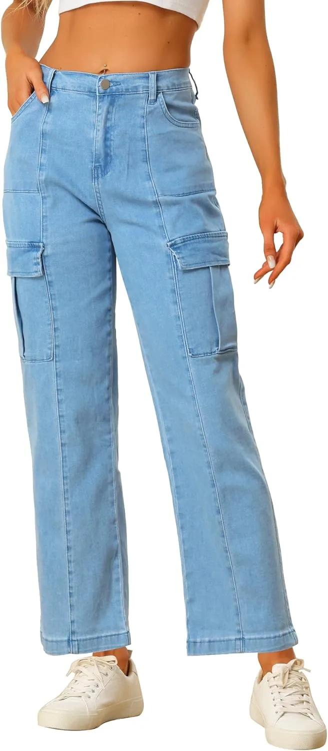 

Allegra K женские джинсы с высокой талией Casual Distressed
