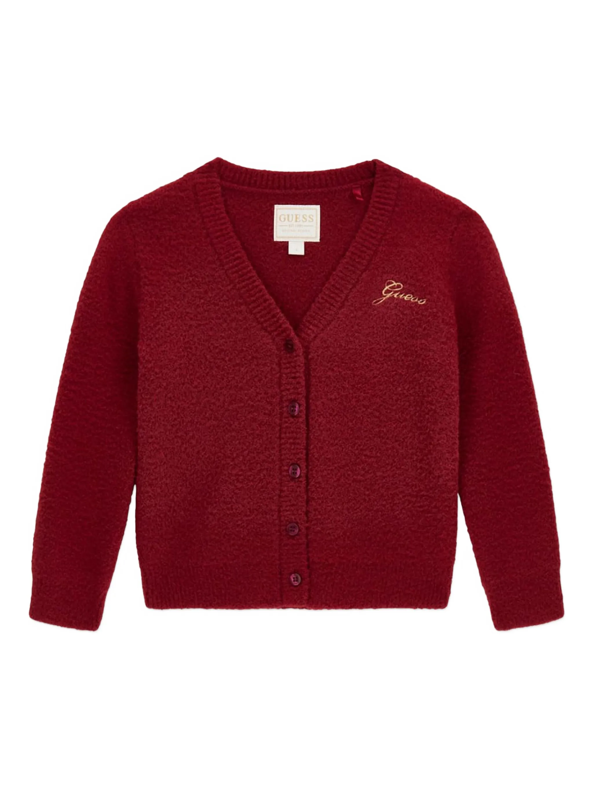 

Кардиган на пуговицах с вышивкой Guess Kids, красный