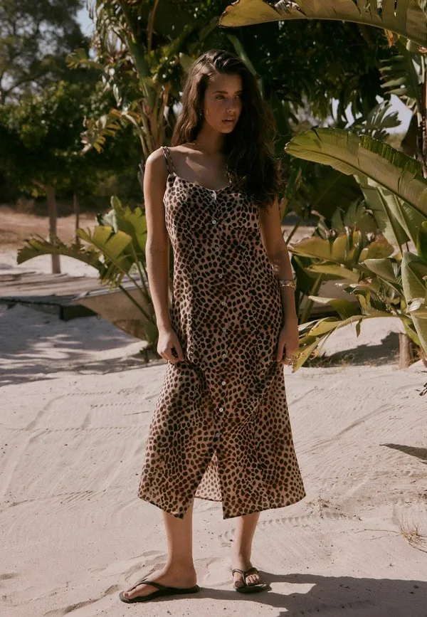 Платье-Миди на пуговицах, укороченное. платье-рубашка Next, Leopard Print