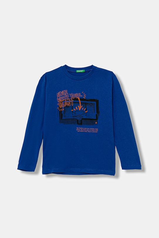 

Детская хлопковая кофта с длинным рукавом United Colors Of Benetton, синий