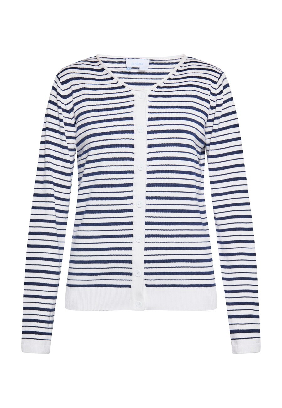 

Вязаный кардиган usha BLUE LABEL Knit Cardigan, цвет marine blue/white