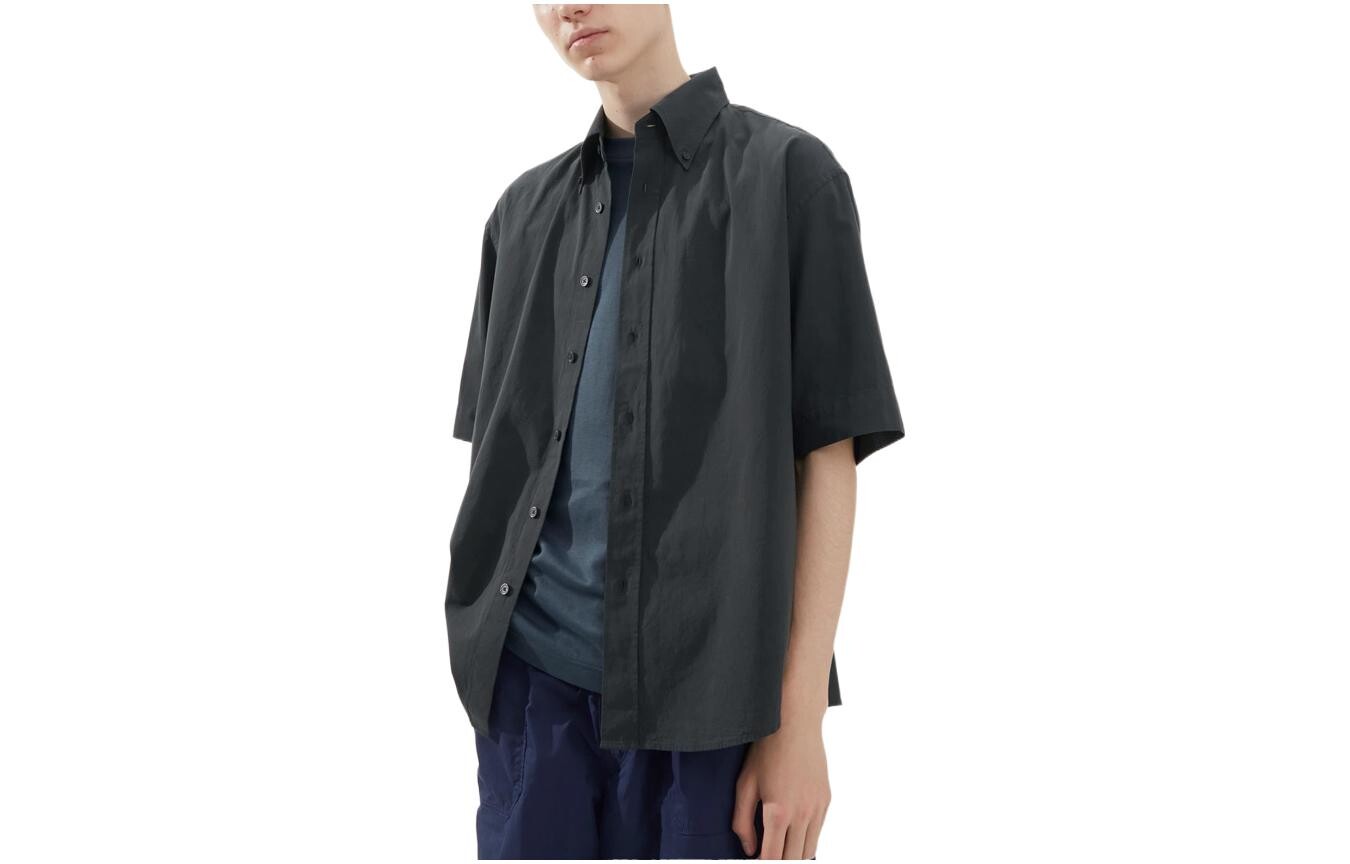 

Мужская рубашка U Collection темно-серого цвета Uniqlo, темно-серый