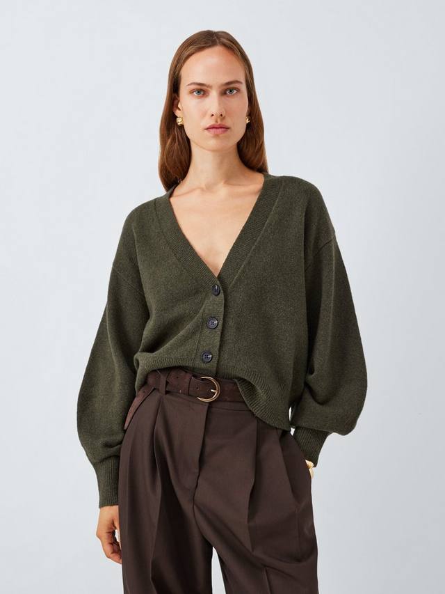 

Кардиган из мягкой смеси хлопка и шерсти John Lewis, Khaki