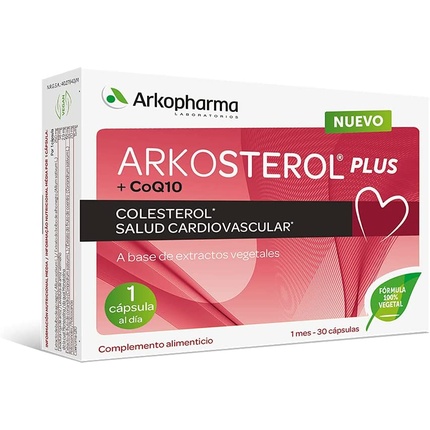 

Arkosterol Plus, дрожжи красного риса и натуральный контроль уровня холестерина Q10, 30 капсул, Arkopharma