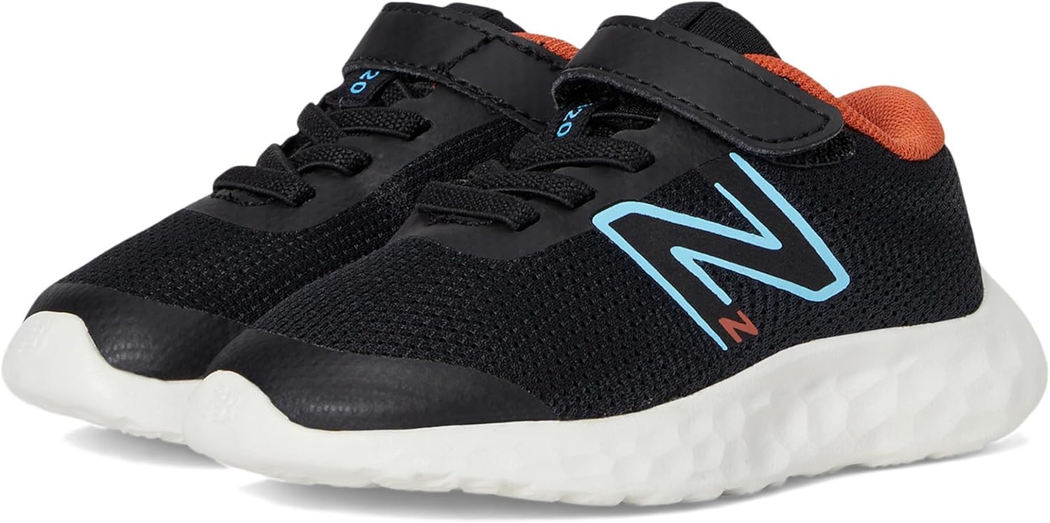 

Кроссовки для бега New Balance Unisex-Child Dynasoft 520 V8 с шнурками-бинджи, черный/голубой/небесно-голубой