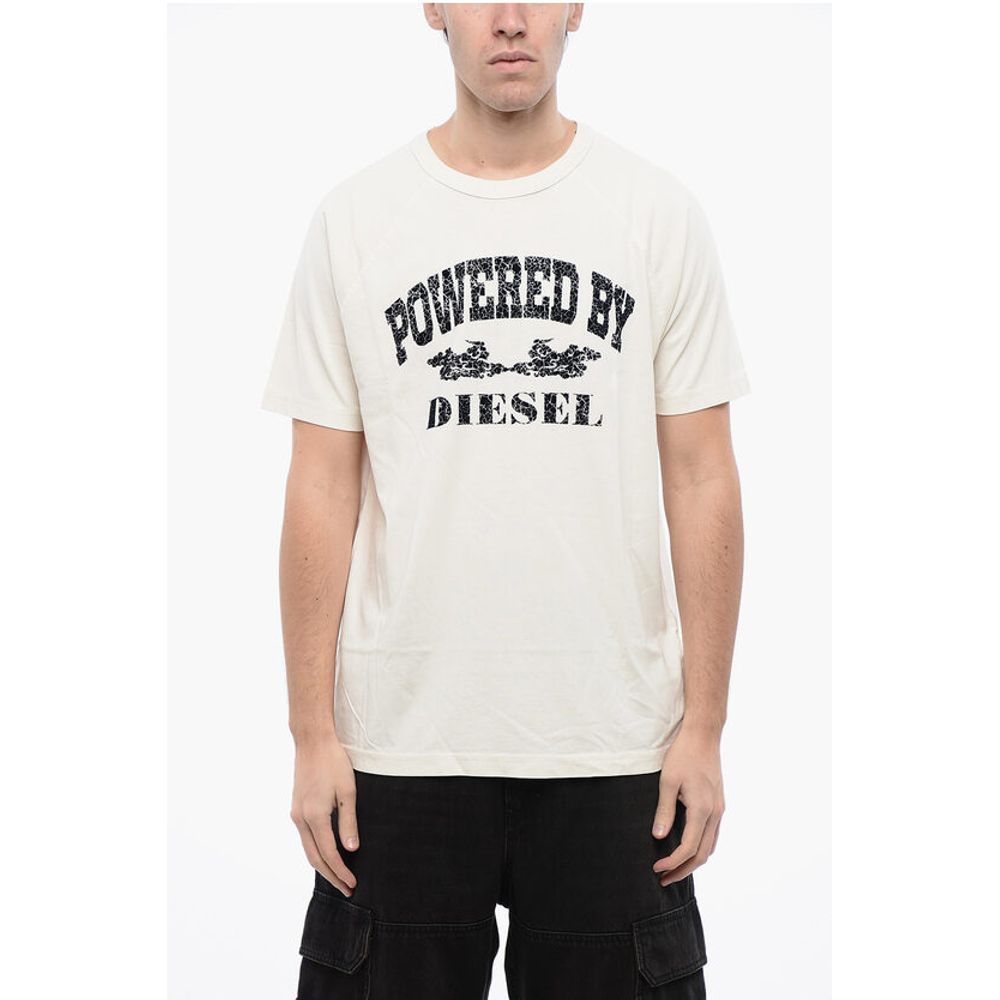 

Футболка RED TAG Cotton T-RUST с круглым вырезом и бархатной отделкой Diesel, White