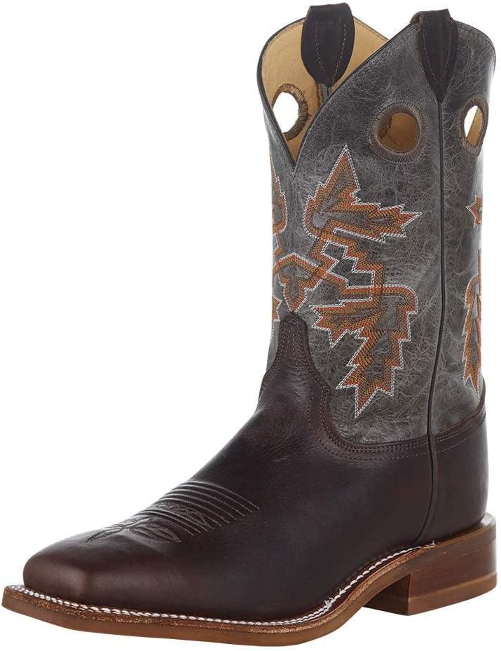 

Мужские сапоги Justin Bender, серебристо-синие из телячьей кожи с коричневым квадратным носком