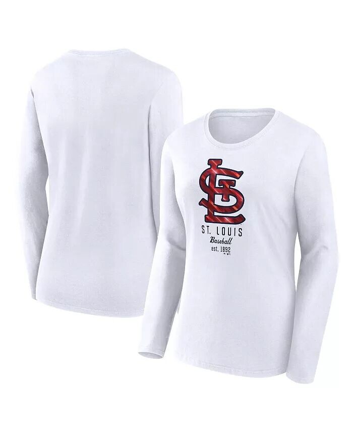 

Женская белая футболка с длинным рукавом St. Louis Cardinals Fanatics