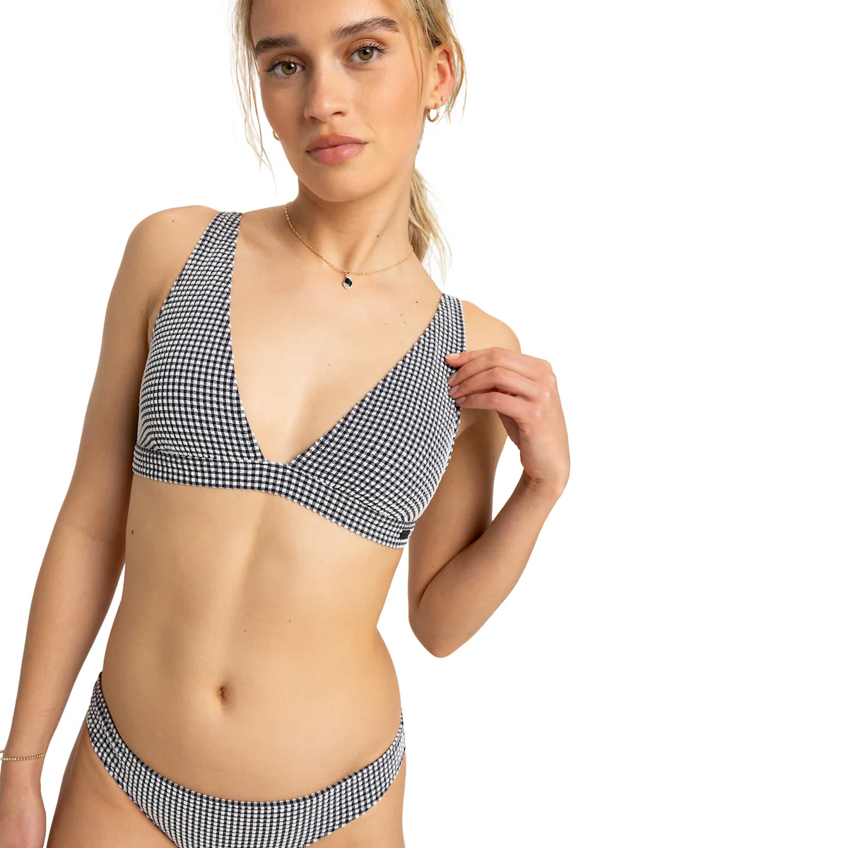 

Женский топ Gingham Roxy, чёрный