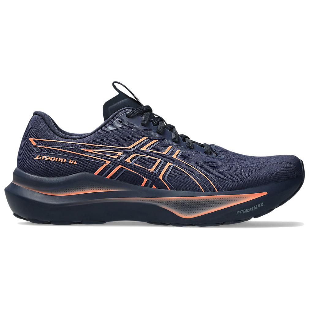 Мужские кроссовки для тренировок, марафона и бега GT 2000 14 AHAR+/FF BLAST MAX Midnight Blue ASICS, темно-синий/ Coral Pink — фото 3