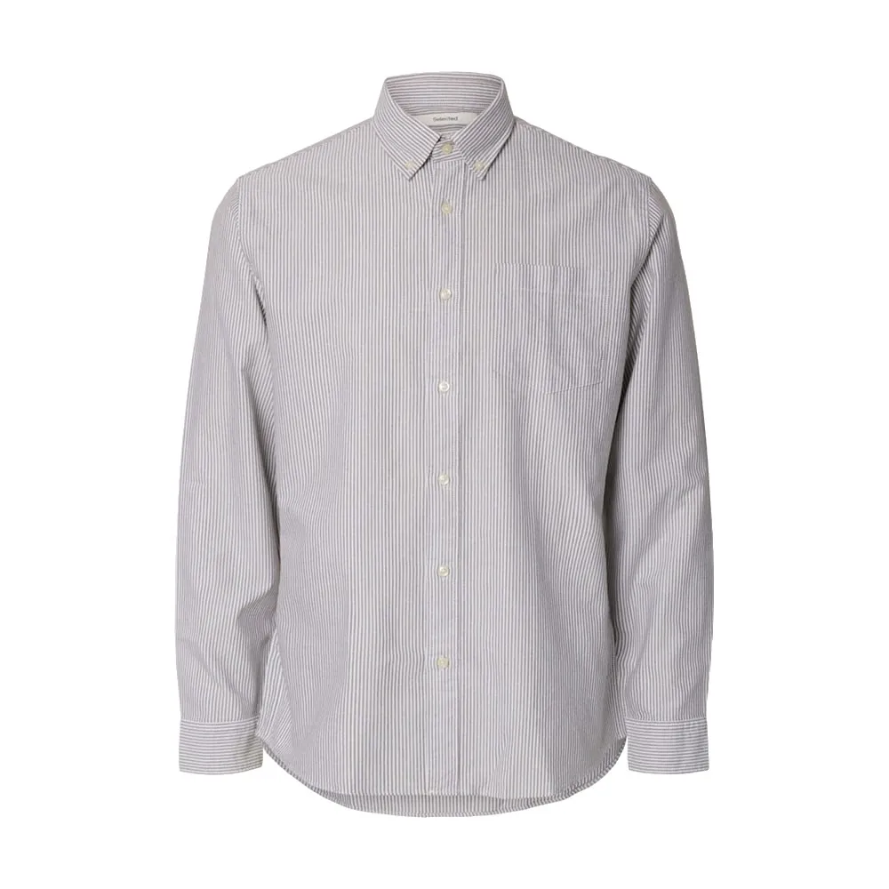 

Рубашка Selected Regrick Oxford Flex, серый