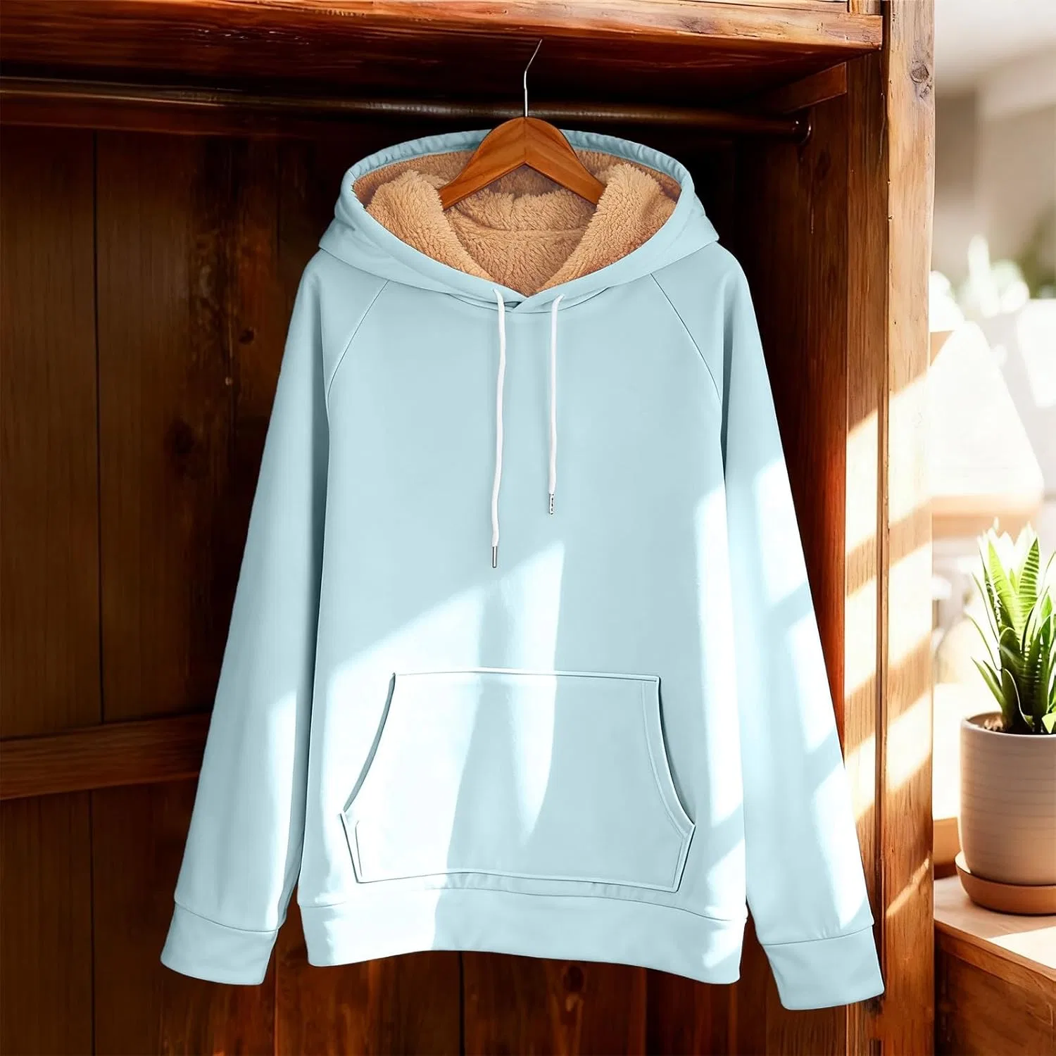 Толстовка на молнии с флисом и подкладкой шерпа, Light Blue — фото 4