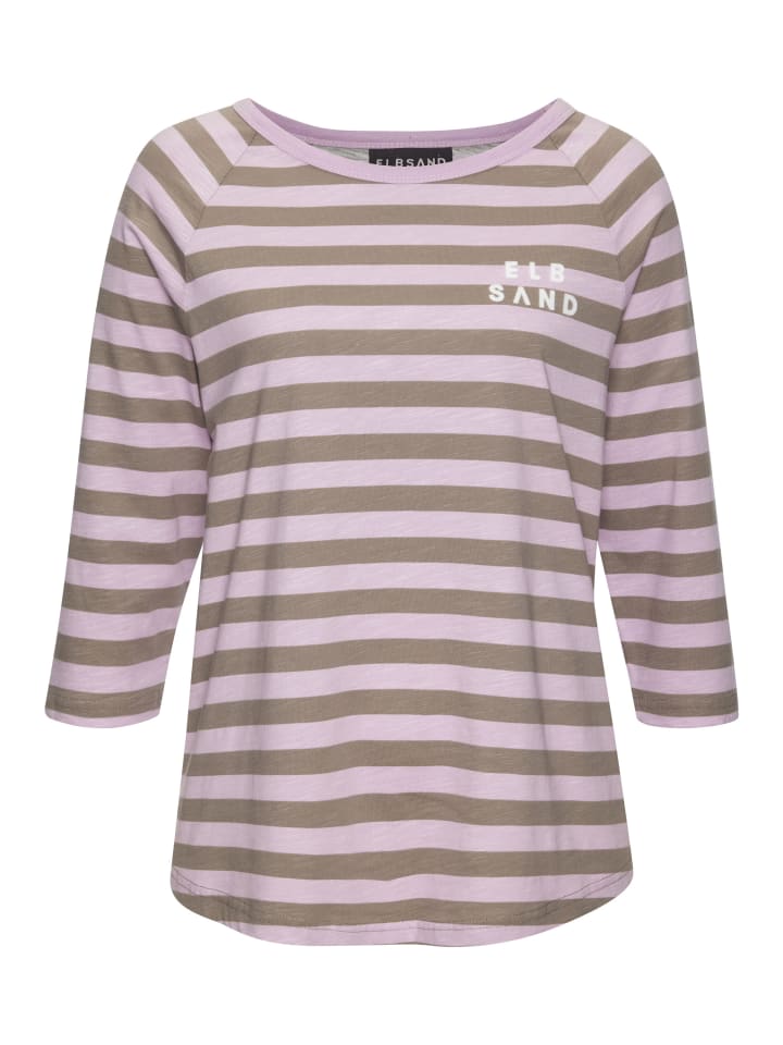 

Рубашка с рукавами 3/4 в полоску сиреневого и серо-коричневого цветов ELBSAND