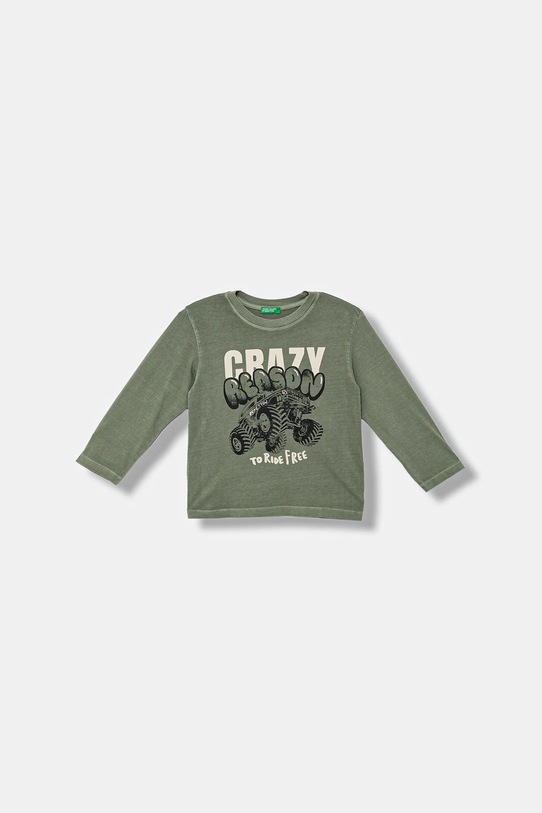 

Детская хлопковая кофта с длинным рукавом United Colors Of Benetton, зеленый