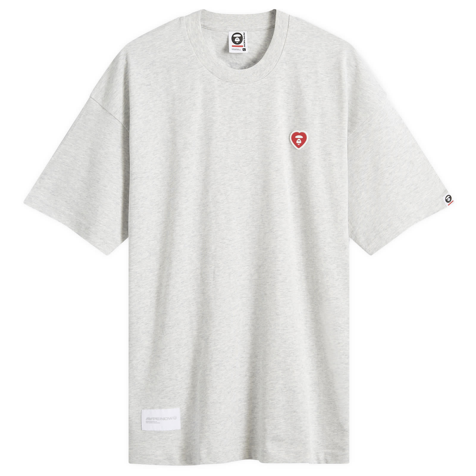 

Футболка Aape Heart Logo T-Shirt, цвет Heather White