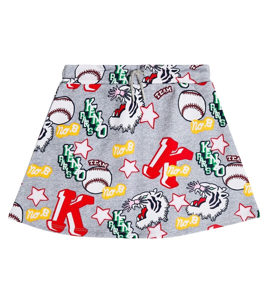 

Юбка из хлопка с принтом Kenzo, серый