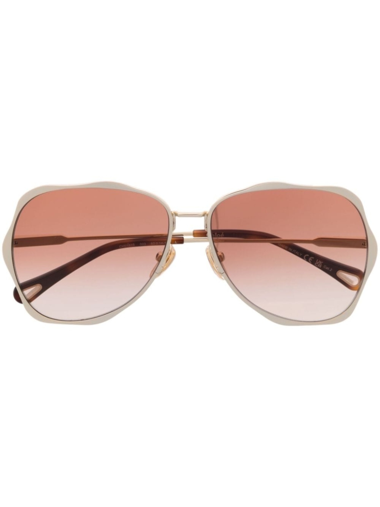 

Chloé Eyewear солнцезащитные очки-пилоты Honore, золотистый