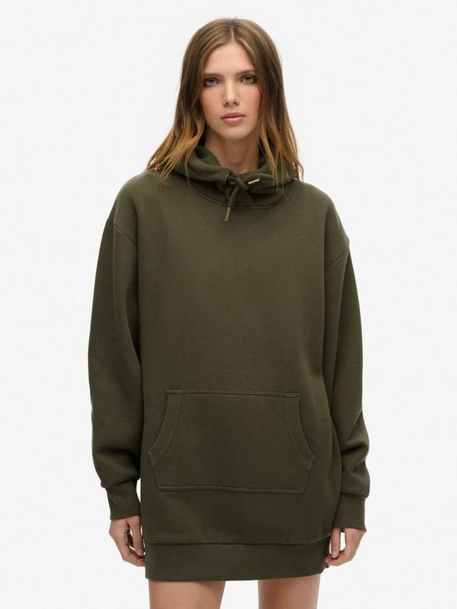 

Платье с капюшоном из страз с татуировкой Superdry, цвет Army Khaki