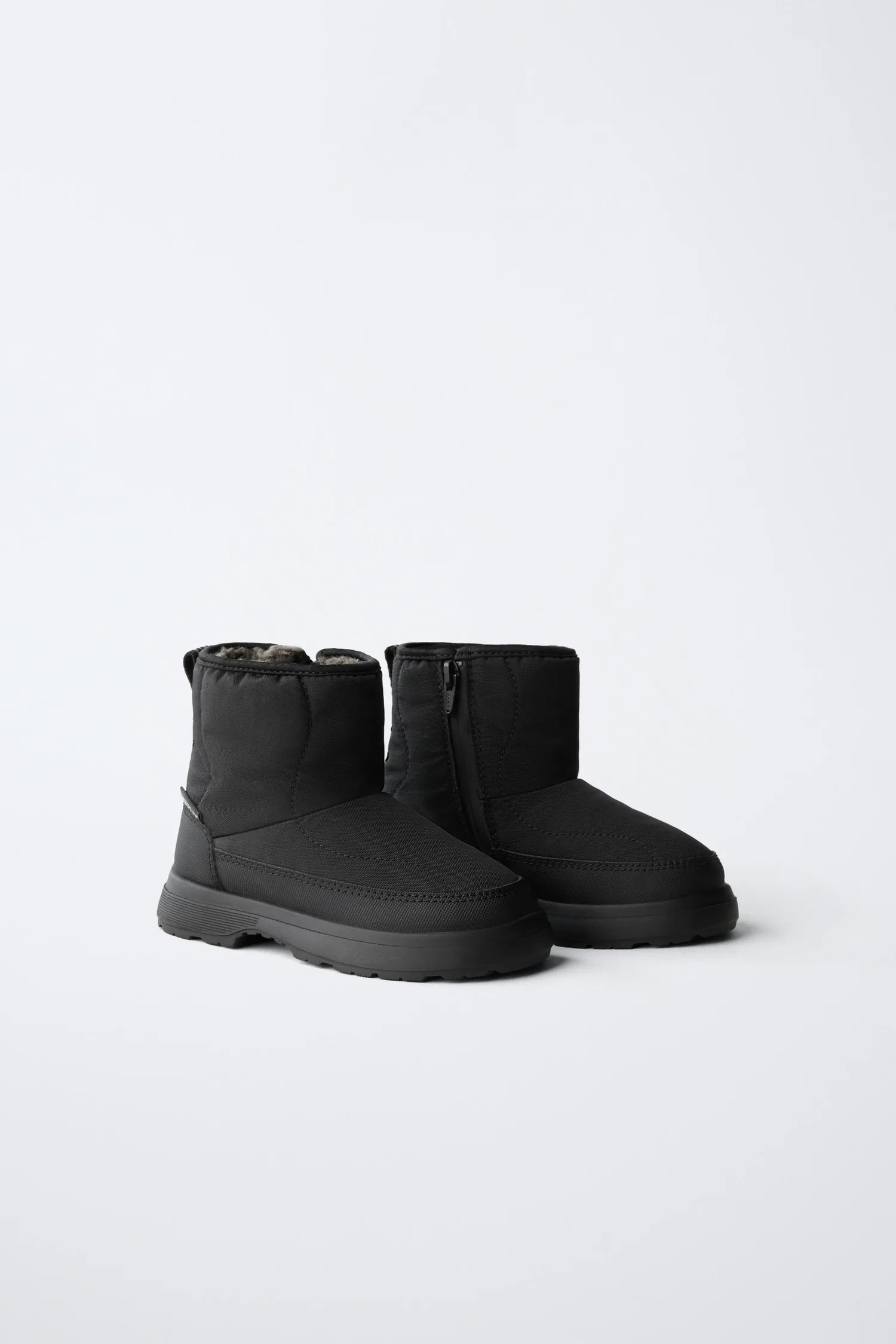 Стеганые нейлоновые водоотталкивающие сапоги Zara, черный — фото 3