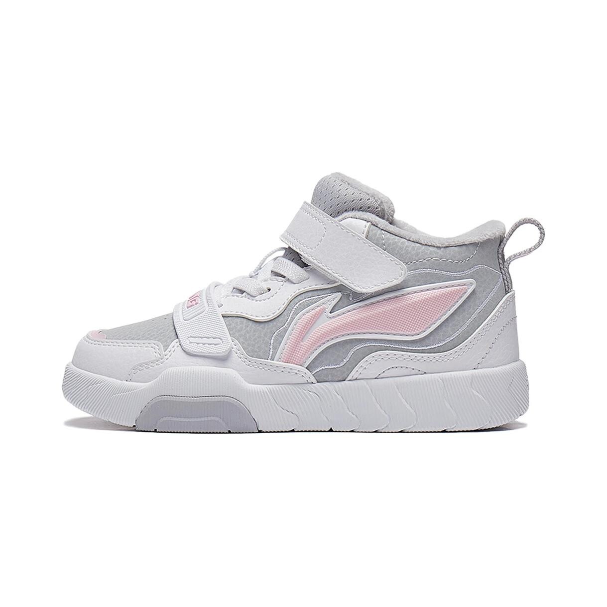 

Детские кроссовки для скейтбординга PS Mid-top белые/розовые/синие Lining Young, белый