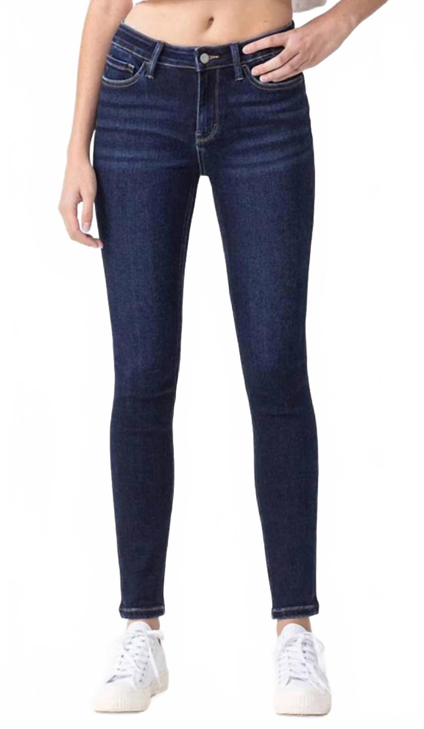 

Женские джинсы Bullish Plus Size Mid-Rise скинни до щиколотки в темно-синем цвете LOVERVET