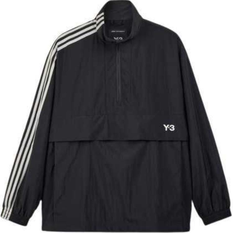 

Y-3 Куртка Y 3 3 Stripes Nylon Shell с молнией до половины, Black
