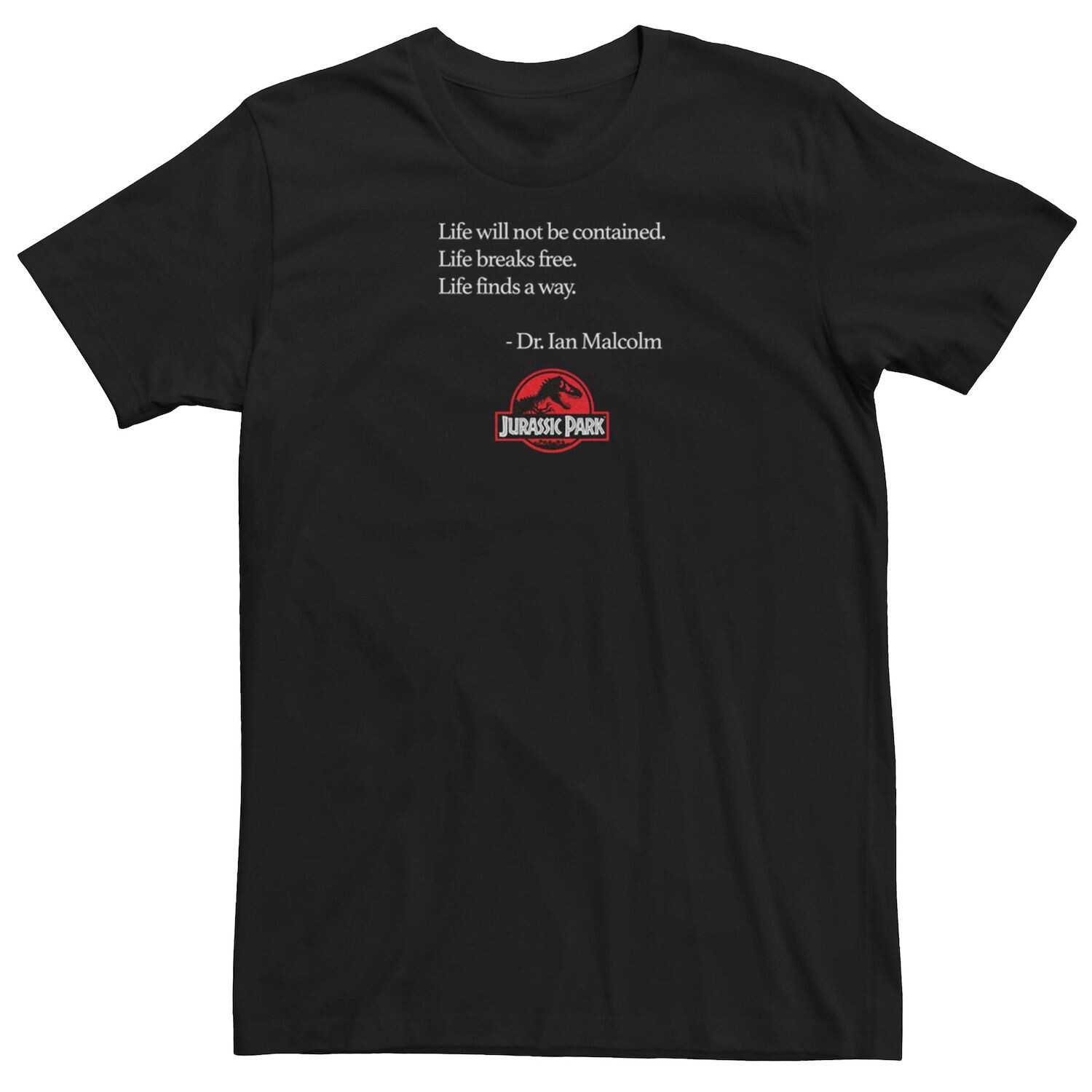 

Мужская футболка Jurassic Park Life Finds A Way Quote Licensed Character