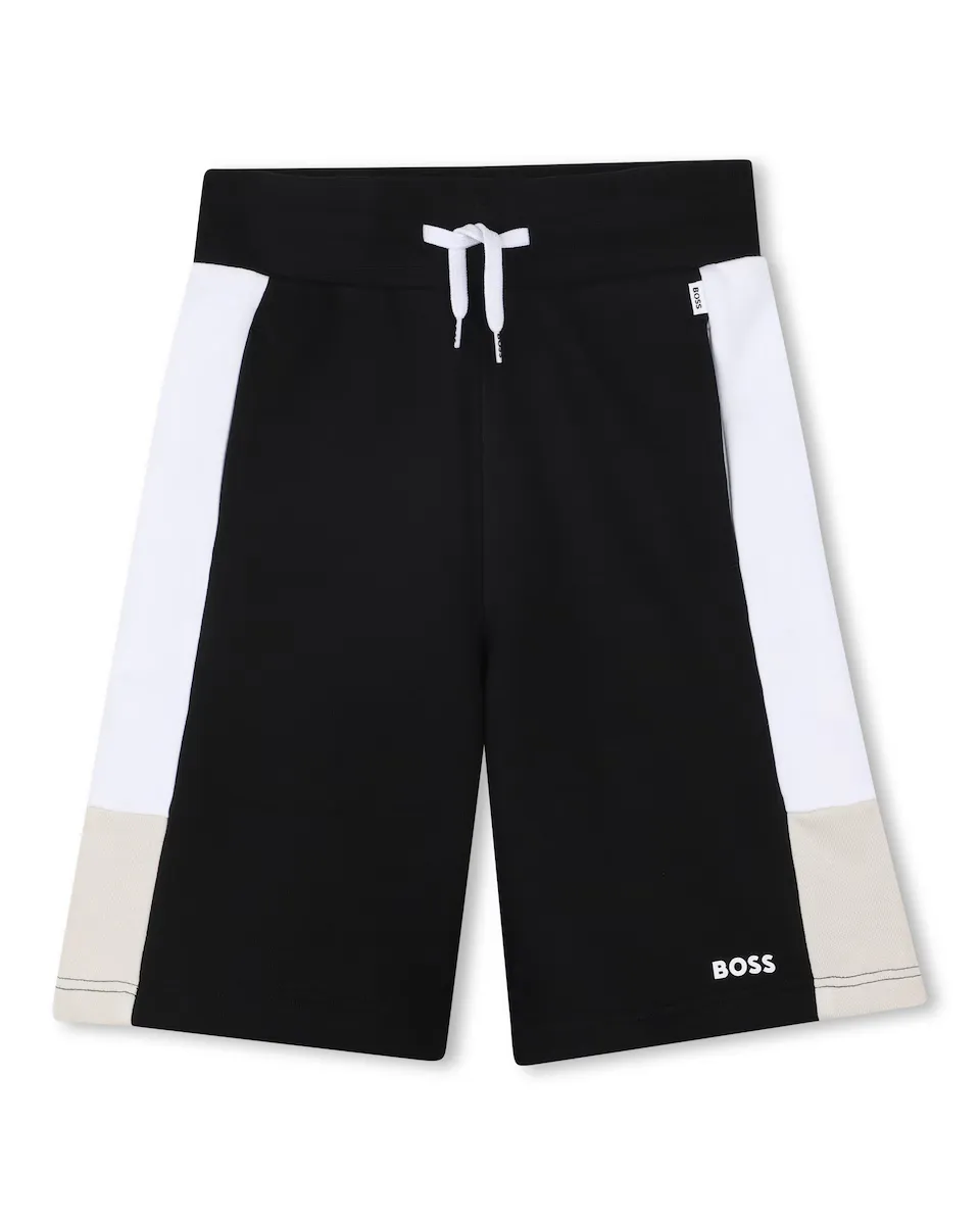 

Детские бермуды с боковыми цветными блоками BOSS Kidswear, черный
