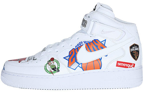 Кроссовки x supreme nba x air force 1 mid 07 'white' Nike, белый — фото 2