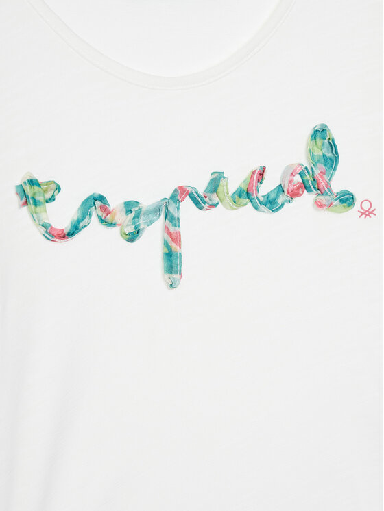 Футболка обычного кроя 38V4G10JI United Colors Of Benetton, белый — фото 3