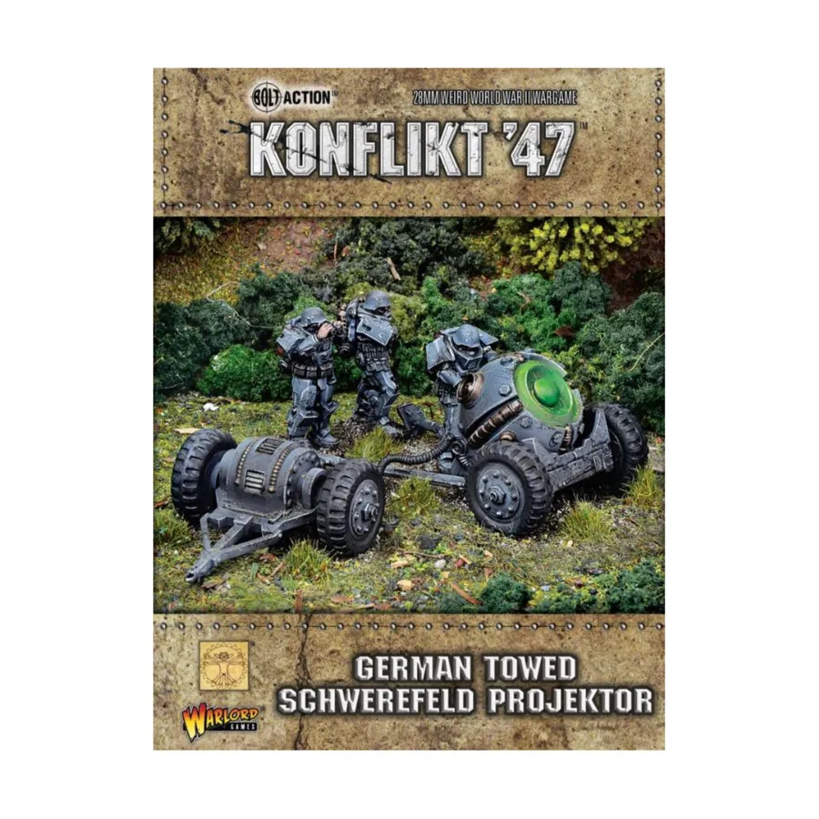 

Немецкий буксируемый проектор Schwerefeld, Konflikt '47 - German Army (28mm) (Warlord Games)