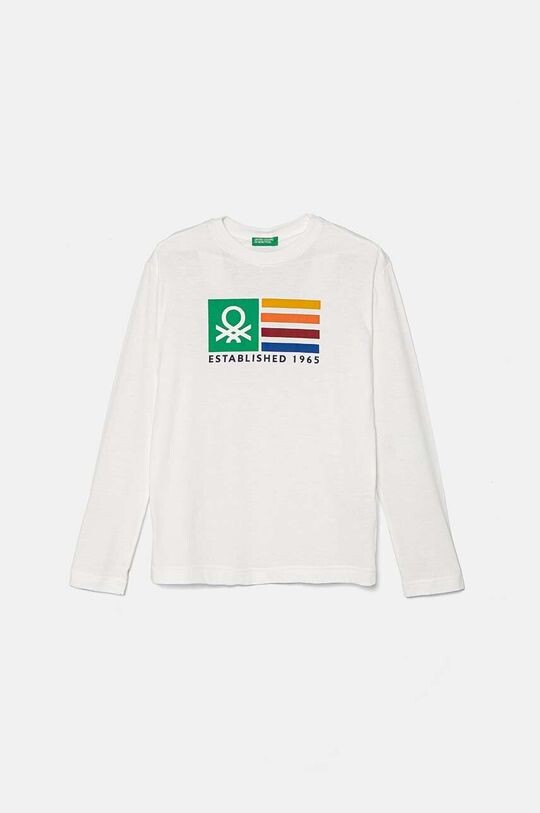

Детская хлопковая рубашка с длинным рукавом United Colors of Benetton, белый