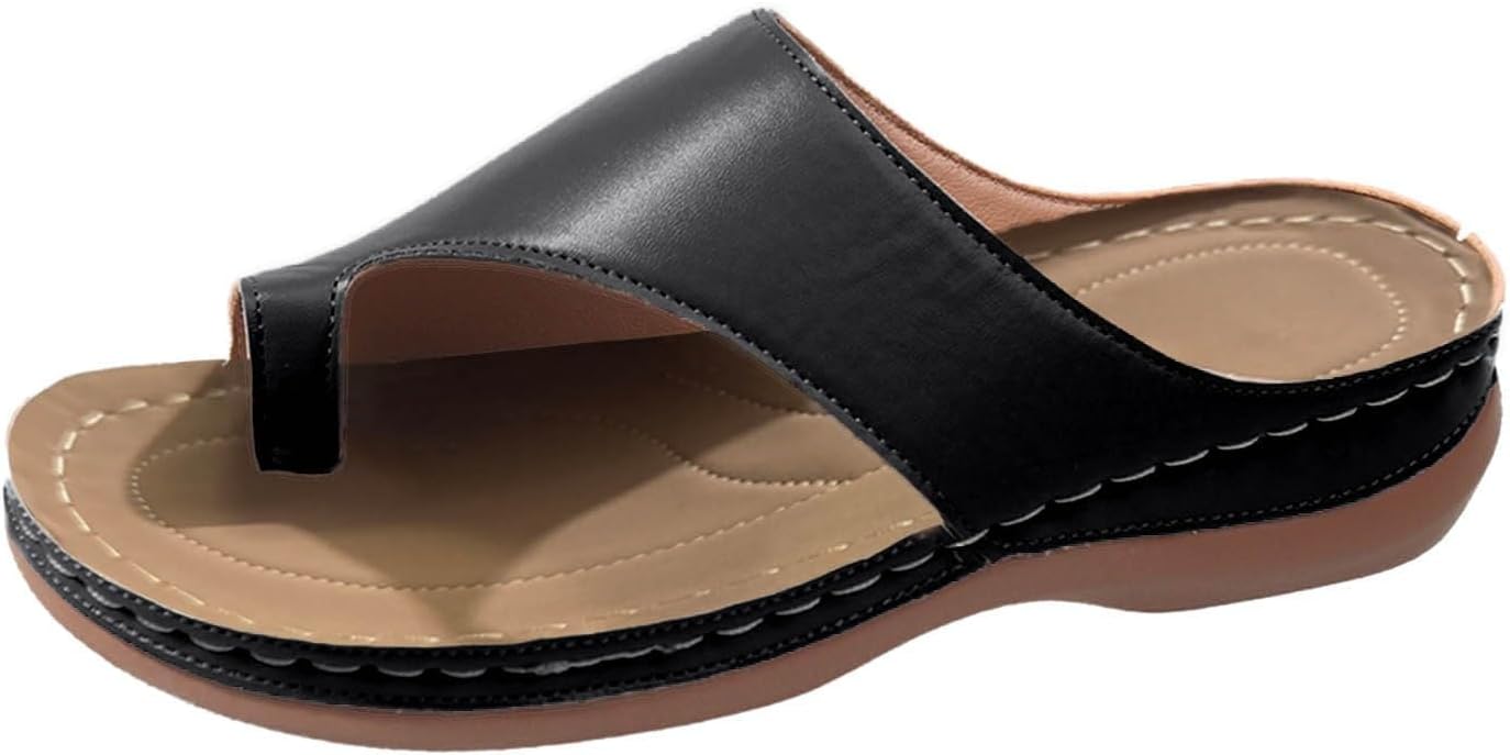 

Женские босоножки на танкетке, удобные ортопедические босоножки, нарядные летние повседневные шлепанцы для ходьбы с поддержкой свода стопы, удобные сандалии на пляж, тапочки для отпуска Generic, черный