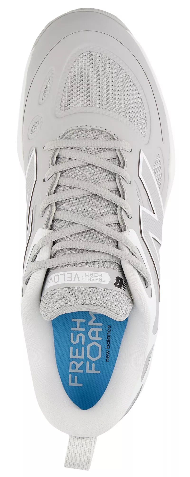 Женские бутсы для софтбола New Balance Fresh Foam X VELO v4 Metal Fastpitch, серый/белый — фото 2