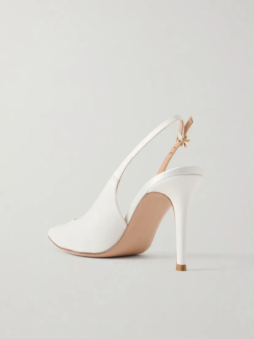 Туфли-слингбэки Ribbon 85 из атласа Gianvito Rossi, белый — фото 3