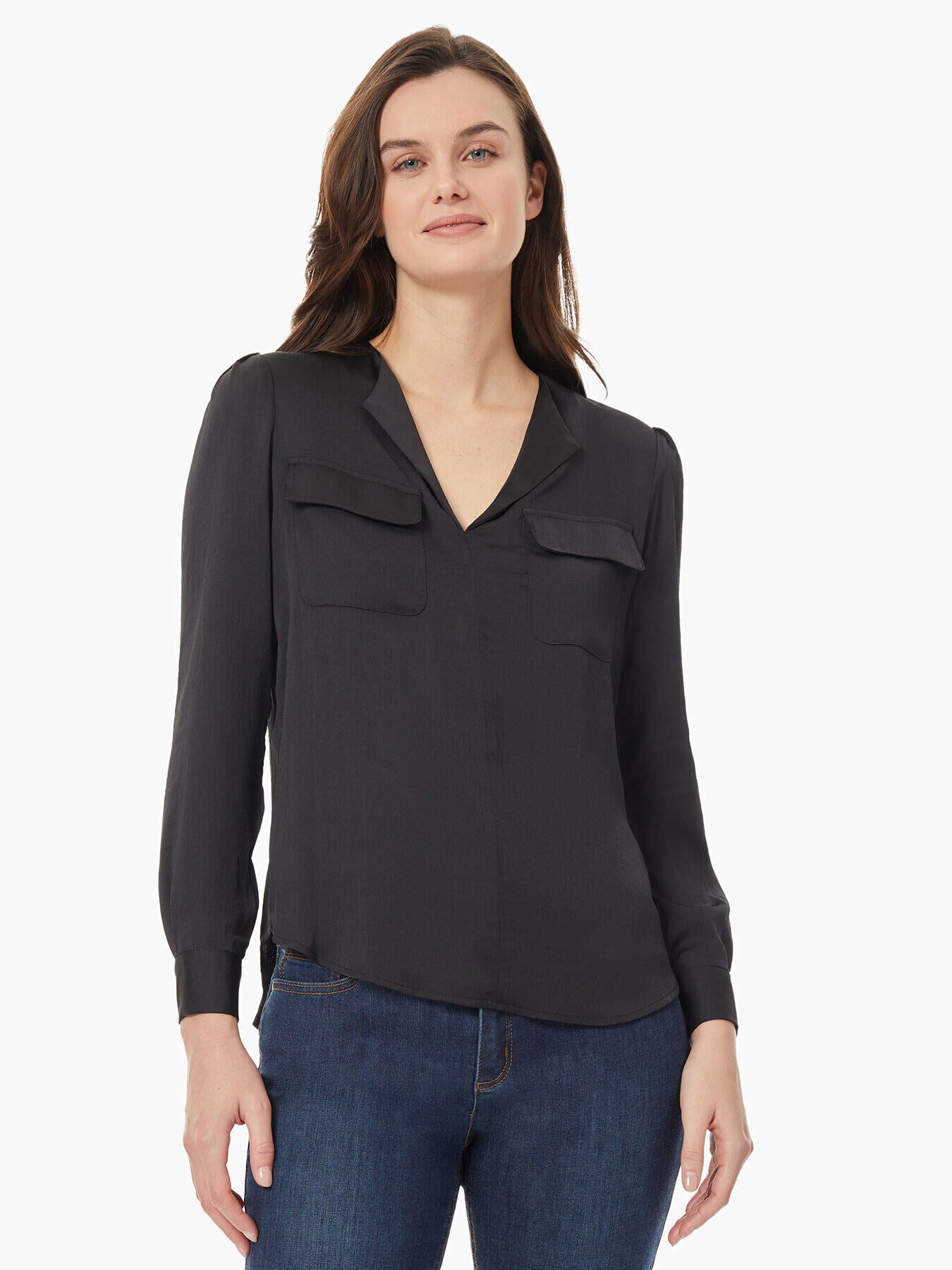 

Упрощенная блузка для работы Jones New York, цвет jones black
