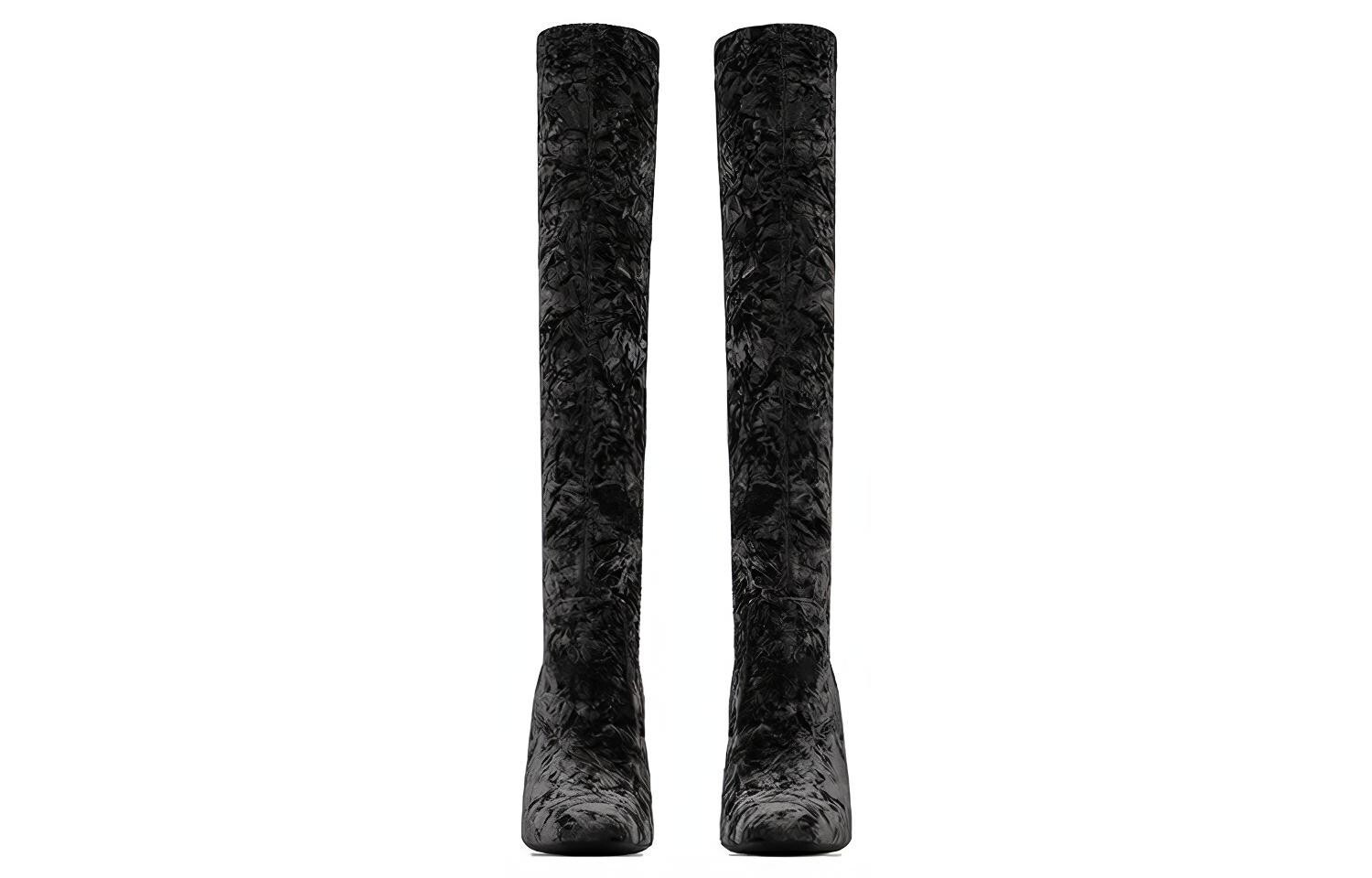 Сапоги Ella Velvet 110 мм высотой до бедра Saint Laurent — фото 3