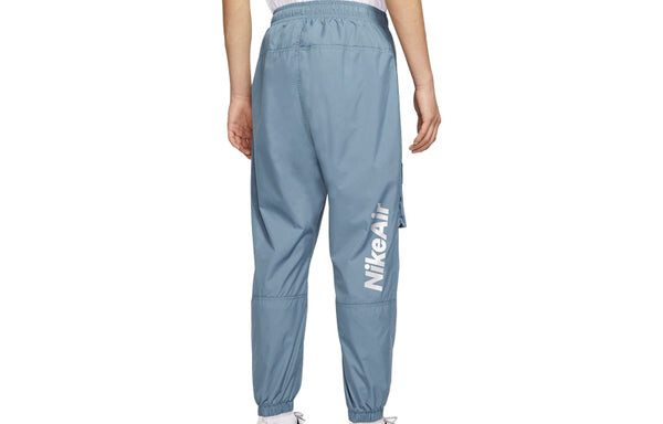 Брюки air athleisure casual sports multiple pockets woven long pants blue Nike, синий — фото 2